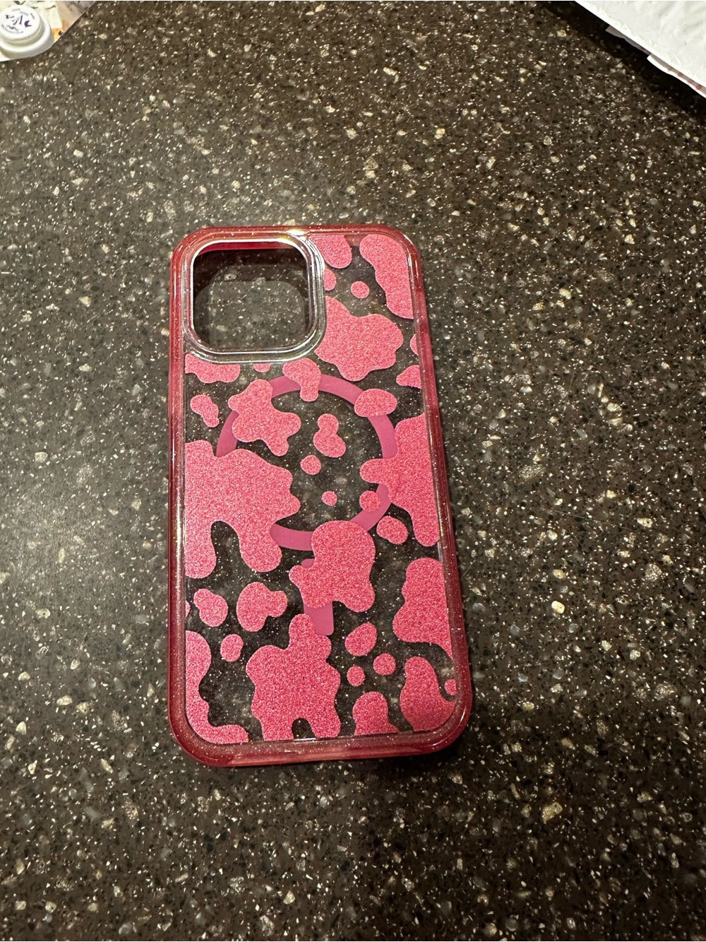 iPhone 14 Pro Max OtterBox Pink Glitter Pattern Phone Case for Smartphones